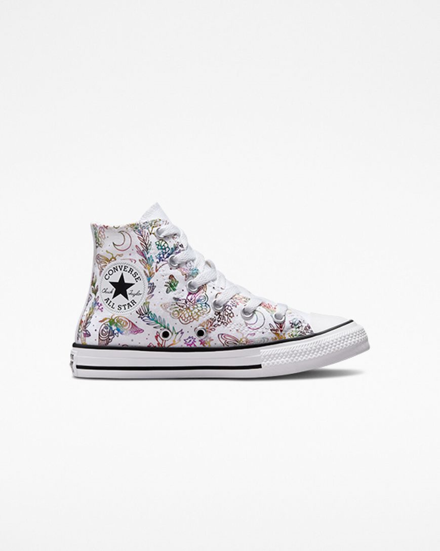 Dívčí Boty Vysoké Converse Chuck Taylor All Star Butterfly Shine Bílé Růžové Fialové Blankyt | CZ YLCZ85